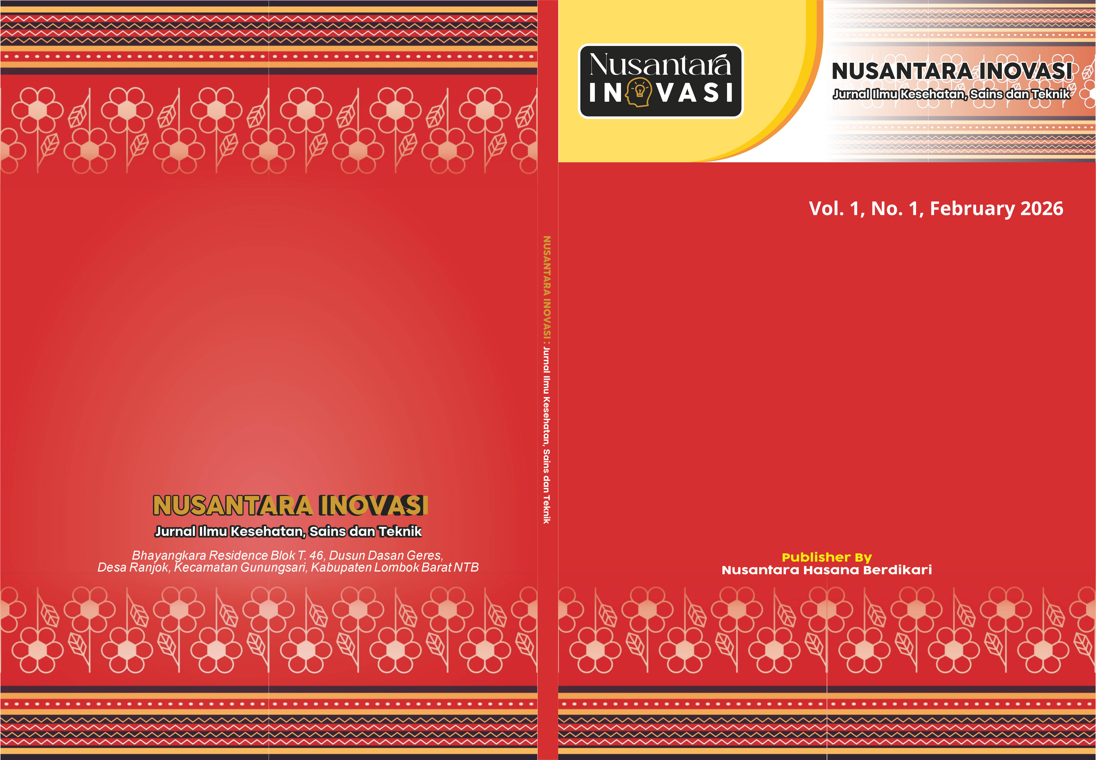 					View Vol. 1 No. 1 (2026): Nusantara Inovasi: Jurnal Ilmu Kesehatan, Sains dan Teknik, February 2026
				